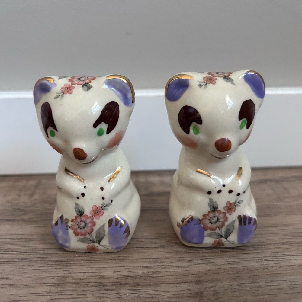 vintage 1940’s ceramic panda bear figurines Shawnee Pottery miniature bear - Picture 9 of 9
